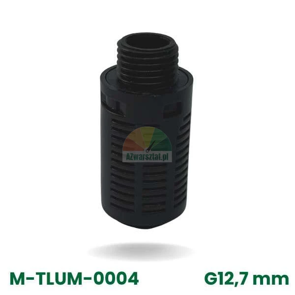 Black plastic pneumatic muffler with 12.7 mm external thread