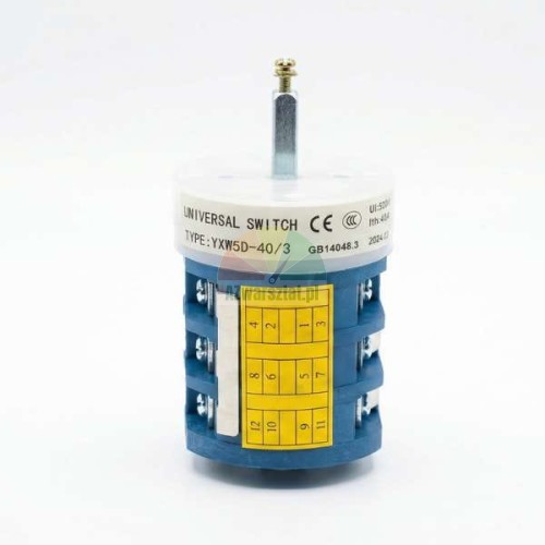 Rotary switch 380V 18KW 40A 3PH for 1-speed tire changer, model YXW5D-40/3