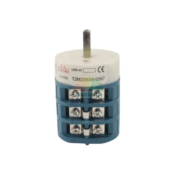 Rotary cam switch LW5-40 with metallic shaft and blue terminal block