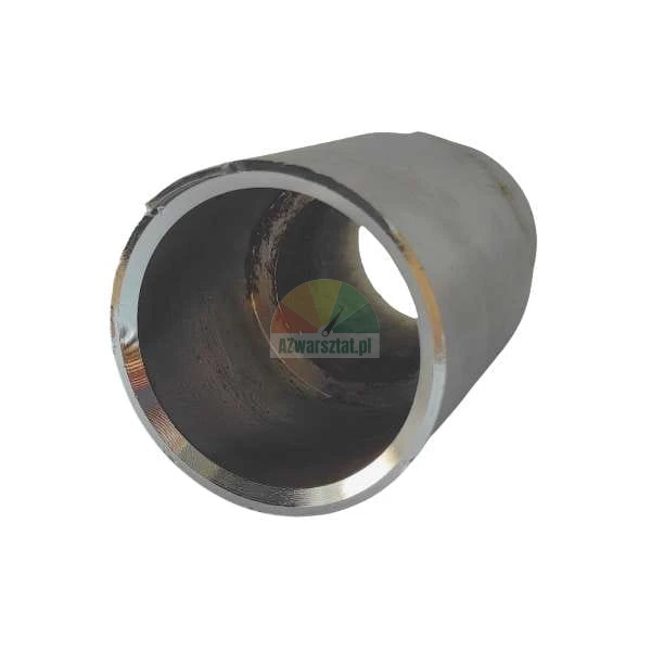Metal reduction sleeve for pipes shown from the side on a white background.