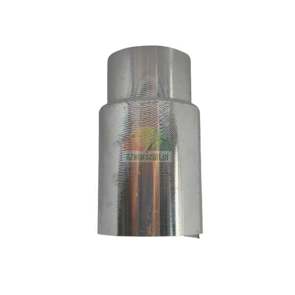 Silver metal reducer sleeve with two diameters and visible machining texture.