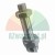 Metal component with two hexagonal nuts and a knurled end.