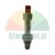 Metal hydraulic valve component with a red knurled cap and threaded base