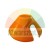 Orange plastic conical base with a side cutout on a white background