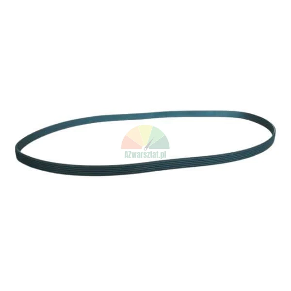 Black ribbed drive belt for household appliances or machinery on a white background.