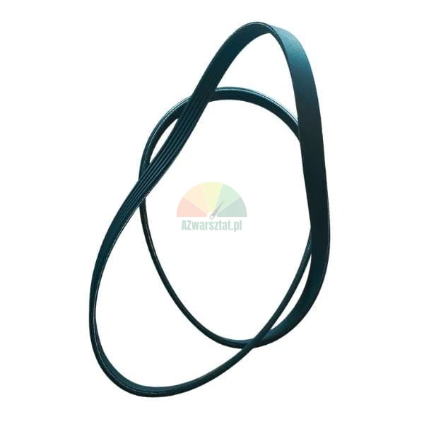 Black multi-ribbed serpentine drive belt for vehicles.