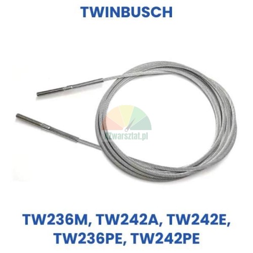 Steel lift cable 8.82m replacement for Twin Busch models TW236M, TW242A, TW242E, TW236PE, TW242PE