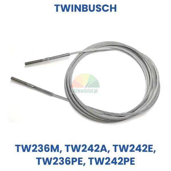 Steel lift cable 8.82m replacement for Twin Busch models TW236M, TW242A, TW242E, TW236PE, TW242PE