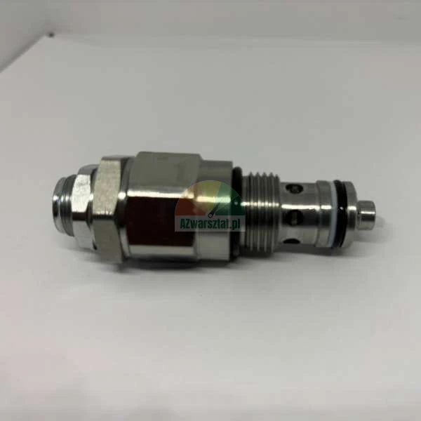 Metal hydraulic cartridge valve with o-ring seals and threads.
