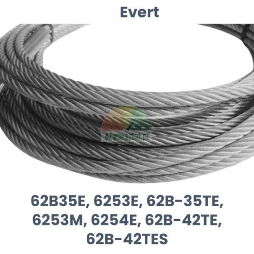Steel synchronization cable for Evert two-post lift 62B35E, 6253E, 62B-35TE, 6253M, 6254E, 62B-42TE, 62B-42TES