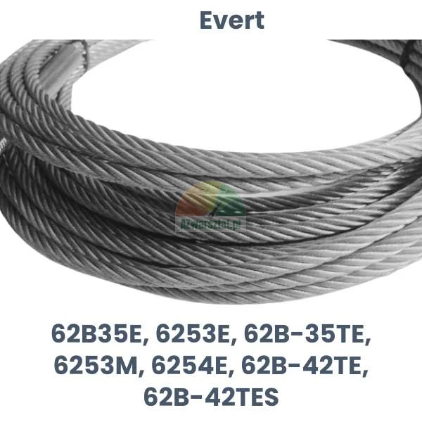 Steel synchronization cable for Evert two-post lift 62B35E, 6253E, 62B-35TE, 6253M, 6254E, 62B-42TE, 62B-42TES