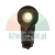 Black solenoid valve coil with a circular mounting hole and an electrical connector on a white background.