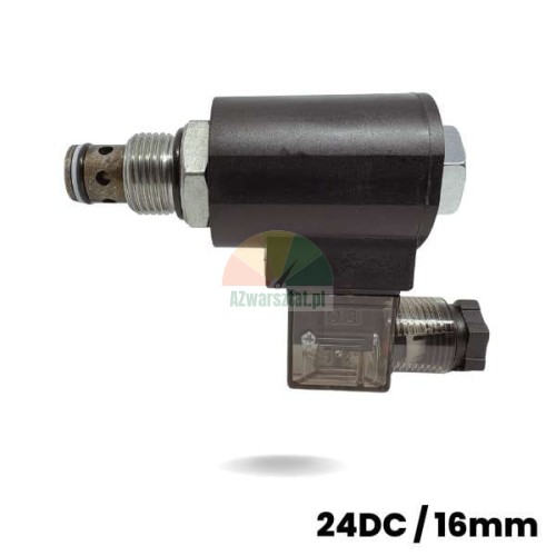 Electromagnetic coil with lowering valve 16mm 24V DC for hydraulic applications
