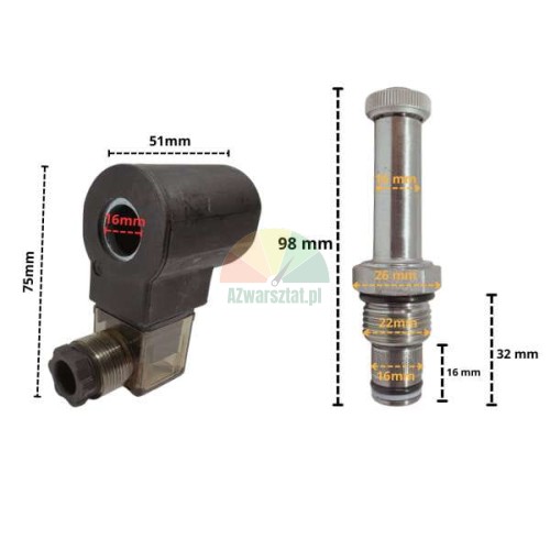 Solenoid coil with lowering valve 220V AC 16mm