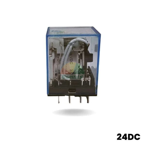 Auxiliary power relay 24V DC in transparent blue housing