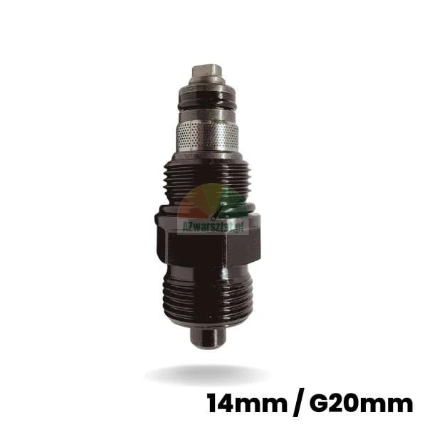 Hydraulic lift safety (check) valve with dimensions 62mm / G20, vertical view on a white background.