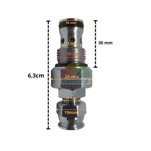 G19mm pressure relief valve with dimensions