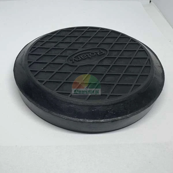 Black circular rubber lift pad with a diamond grid pattern and the word Rotary embossed in the center.