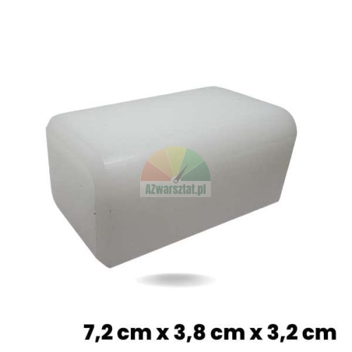 White lift slider block with dimensions 7.2 x 3.8 x 3.2 cm made of plastic.