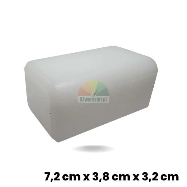 White lift slider block with dimensions 7.2 x 3.8 x 3.2 cm made of plastic.