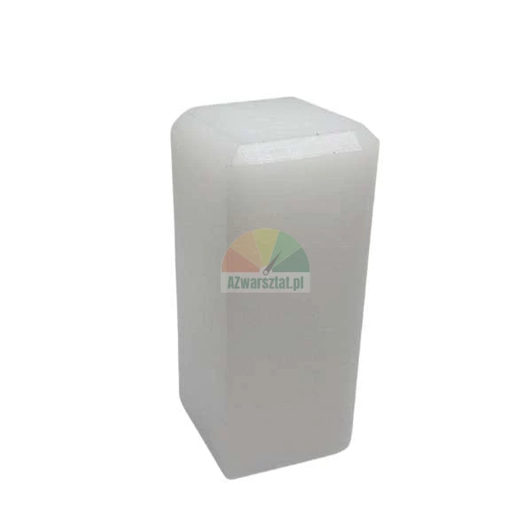 White rectangular block with chamfered top edges on a white background.