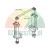Technical diagram of a pulley system for a two-post lift with steel cable 1 and steel cable 2.