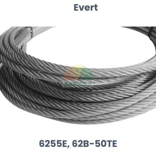 Replacement steel cable for Evert lift models 6255E and 62B-50TE
