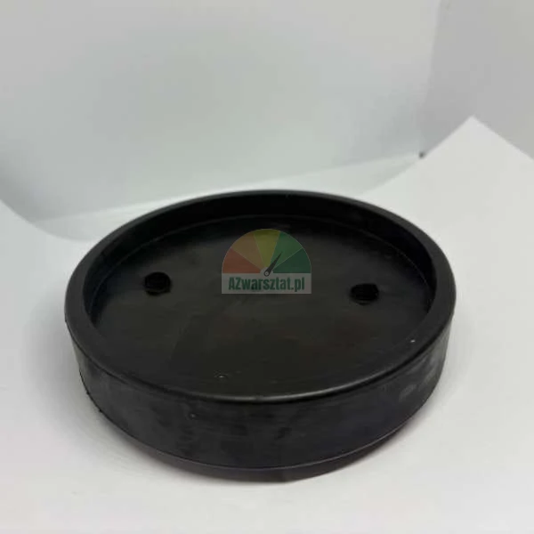 Black circular rubber or plastic protective cap with two visible holes inside.