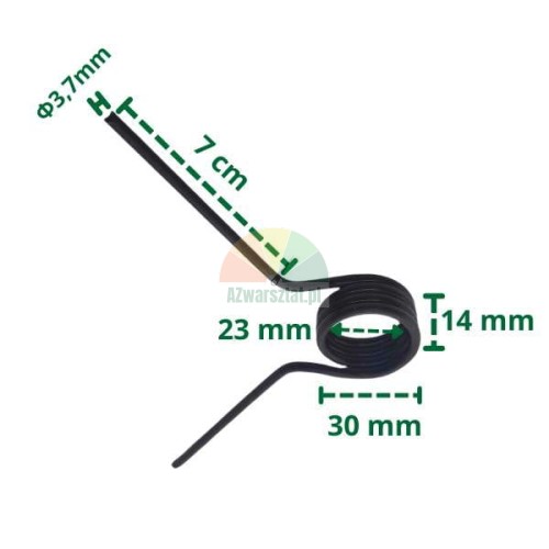 Tire changer rotation switch spring 30mm with technical dimensions