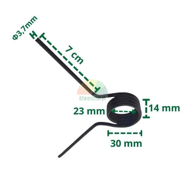Tire changer rotation switch spring 30mm with technical dimensions