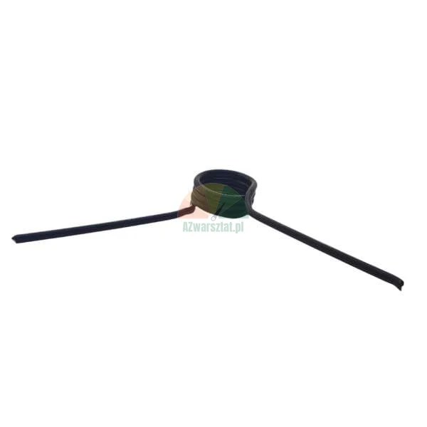 Black metal torsion spring isolated on a white background.