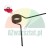 Black metal torsion spring with two arms on a white background