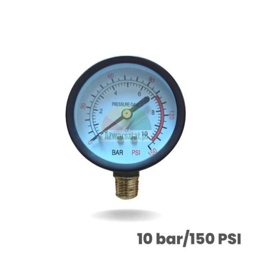 Pressure gauge with 13mm thread, scale up to 10 bar and 150 PSI