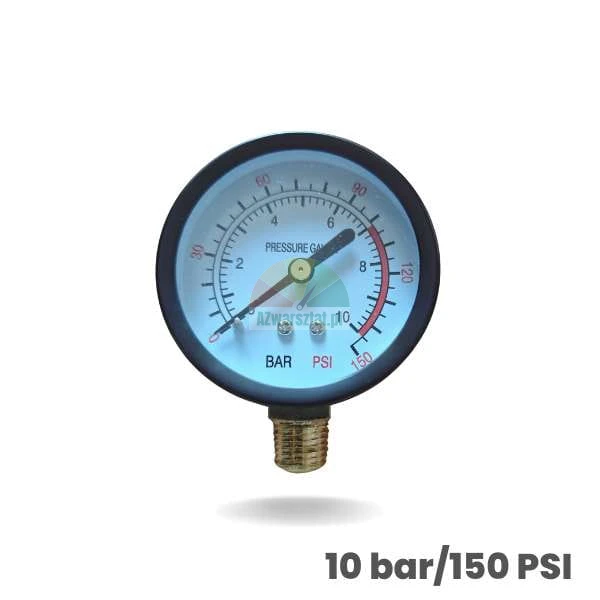 Pressure gauge with 13mm thread, scale up to 10 bar and 150 PSI