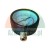 Circular pressure gauge with a black casing and bottom connection.