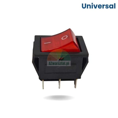 Red illuminated I-O rocker switch for wheel balancer