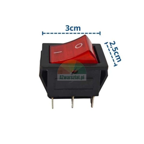 Red wheel balancer power switch 3x2.5 cm