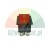 Red illuminated rocker switch with 0-I markings in a black housing.
