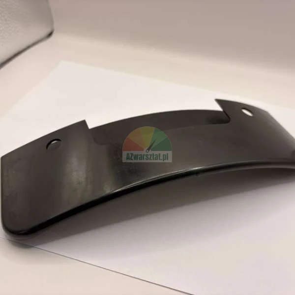 Black curved plastic mounting bracket with pre-drilled holes.