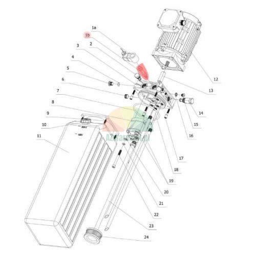 Technical diagram of Twin Busch hydraulic pump unit highlighting XYF-C lowering valve.