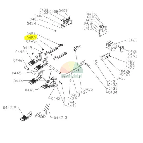 Connector for Twin Busch tire changer TWX TWF diagram