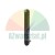 Long black metal handle with mounting pin and bolt, isolated on white background.