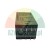 Industrial electromagnetic relay with pins and a technical diagram on the beige housing