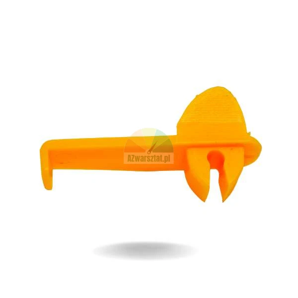 Plastic orange protective cover for mounting head foot Type AV side view