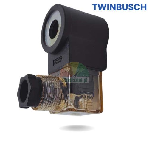Replacement Twin Busch lowering valve coil AC220 for vehicle lift.