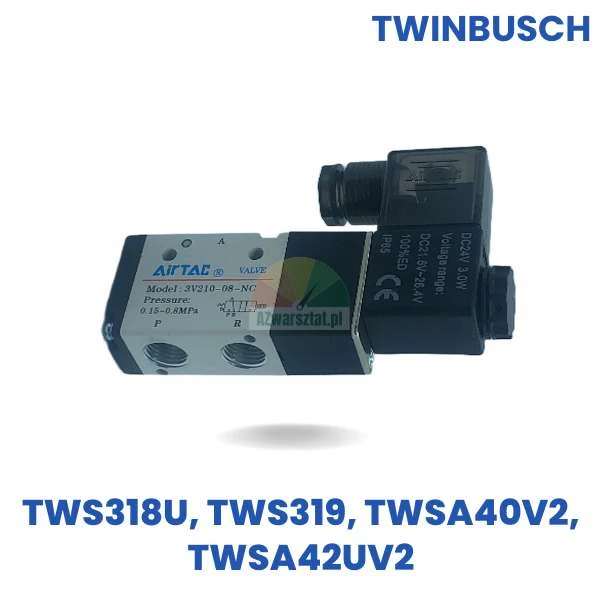 DC24V electromagnetic pneumatic solenoid valve replacement for Twin Busch TWS318U, TWS319, TWSA40V2, TWSA42UV2.