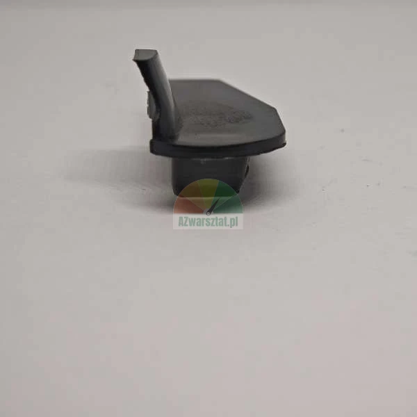 Black plastic trim component shown from the side on a light background.