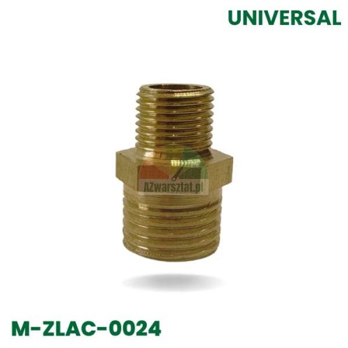 Brass threaded connector 12.7mm/9.7mm with hexagonal design model M-ZLAC-0024