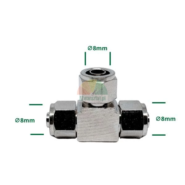 Metal tee connector 3x8mm