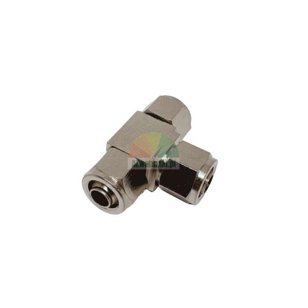 Metal T-shaped pneumatic fitting for hoses